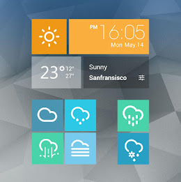 Orange Clock Weather Widget poster 4