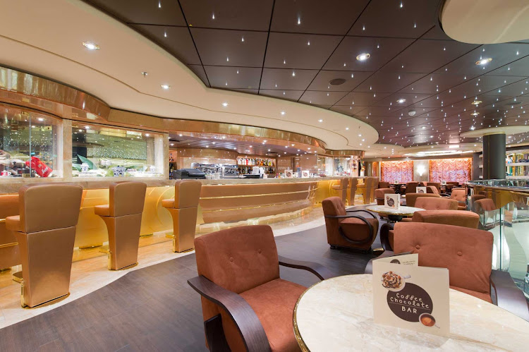 Like the Mediterranean ports it visits, MSC Preziosa offers its own café, Il Capuccino, where guests can savor coffee and sweets.