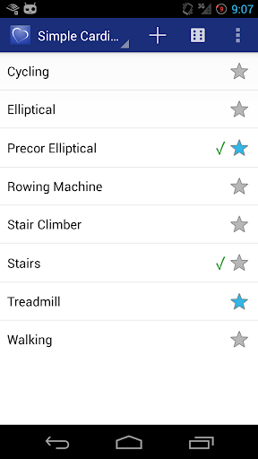 Simple Cardio Log