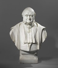 Buste van dr. Nicolaas Beets (1814-1903), letterkundige met sokkel van Rosso Asiago kalksteen