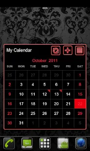 GOWidget Theme- Red Glow Ex