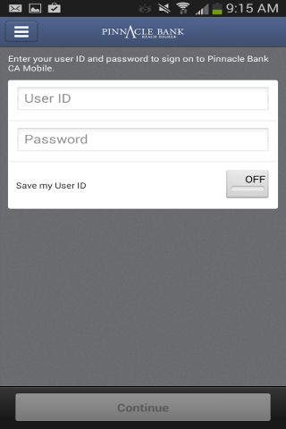 Pinnacle Bank CA Mobile
