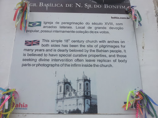 Placa da Basílica de N. Sr do Bonfim