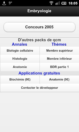 BDR qcm lite embryologie paces