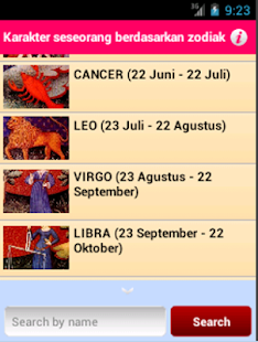 Lastest Karakter Orang berdasar Zodiak APK