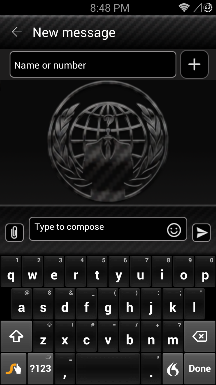 ANONYMOUS THEME FOR GO SMS Screen 2