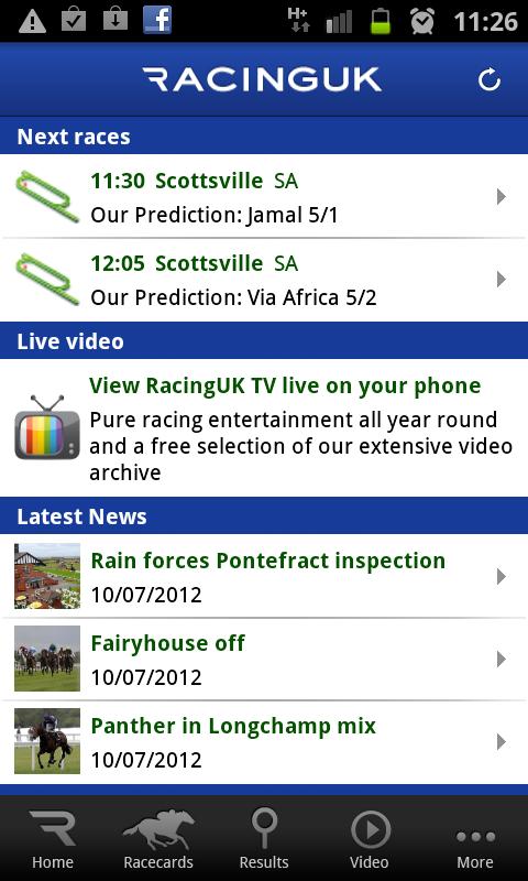 Android application Racing UK - Watch Live Races screenshort