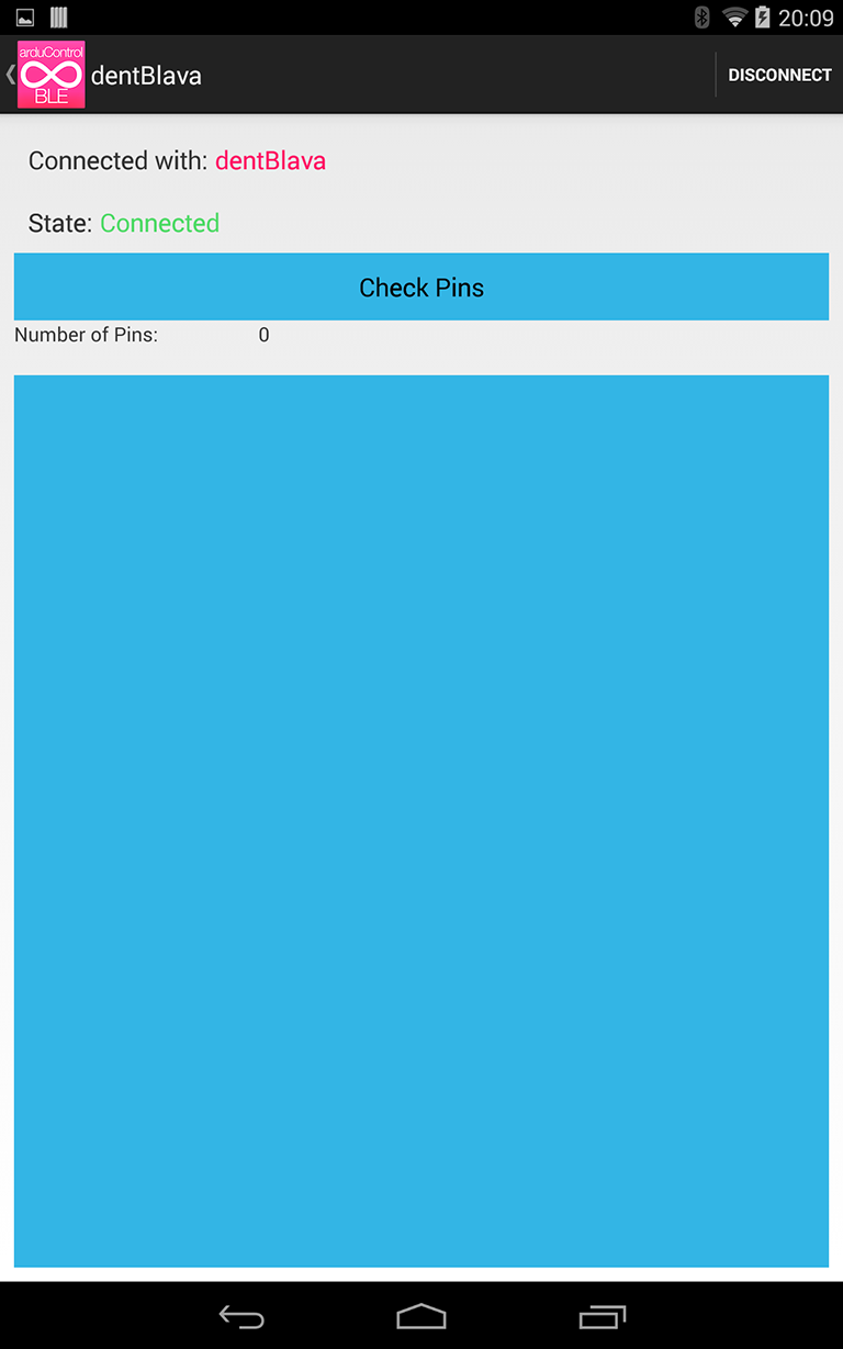 arduControl BLE Screen 2