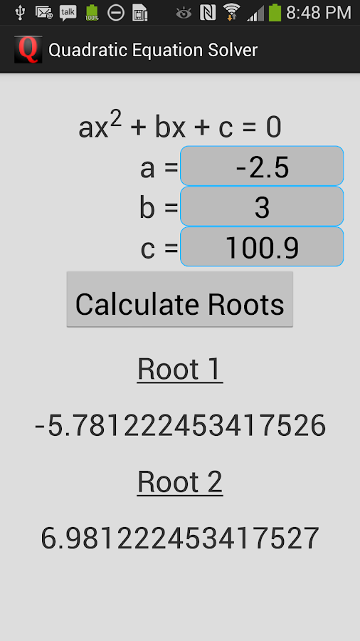 Quadratic Equation Solver - Android Apps on Google Play
