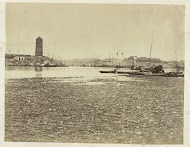 Gezicht op de haven van een Chinese stad