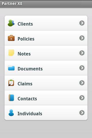 Android application Partner XE Mobile screenshort