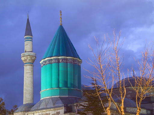 The minarets of Mevlana Muzesi in Konya, Turkey.