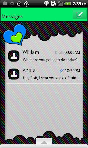 GO SMS THEME NeonStripCloud4