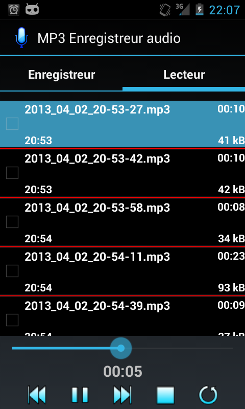 CALL RECORDER MP3 Screen 3
