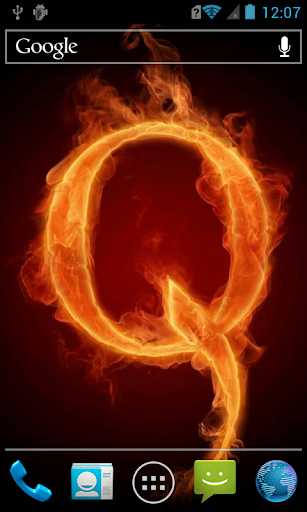 The fiery letter Q live paper