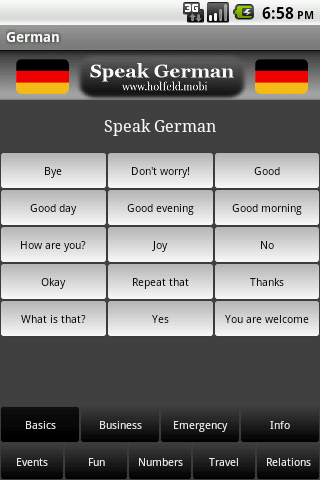 Android application Speak German screenshort