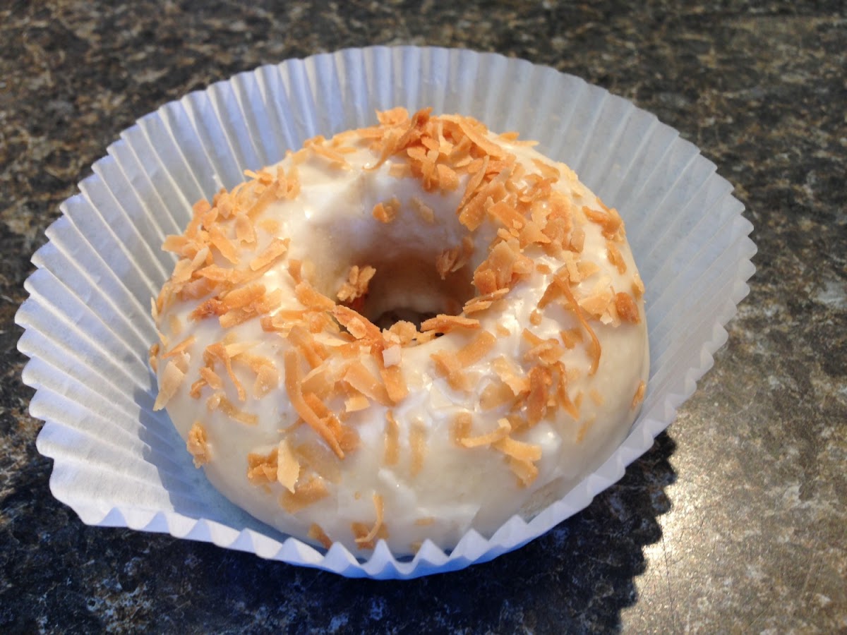 Coconut glazed doughnut!! Saturday mornings are the best.
