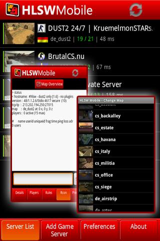 HLSW Mobile - Game Server Rcon Screen 3