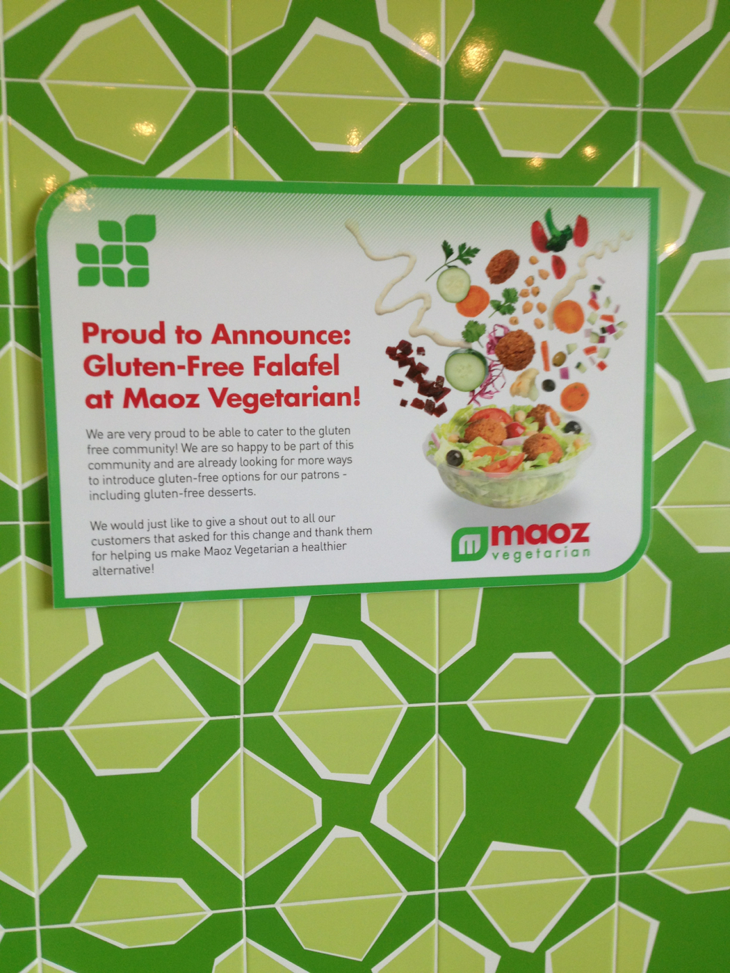 GlutenFree at Maoz Vegetarian 2024