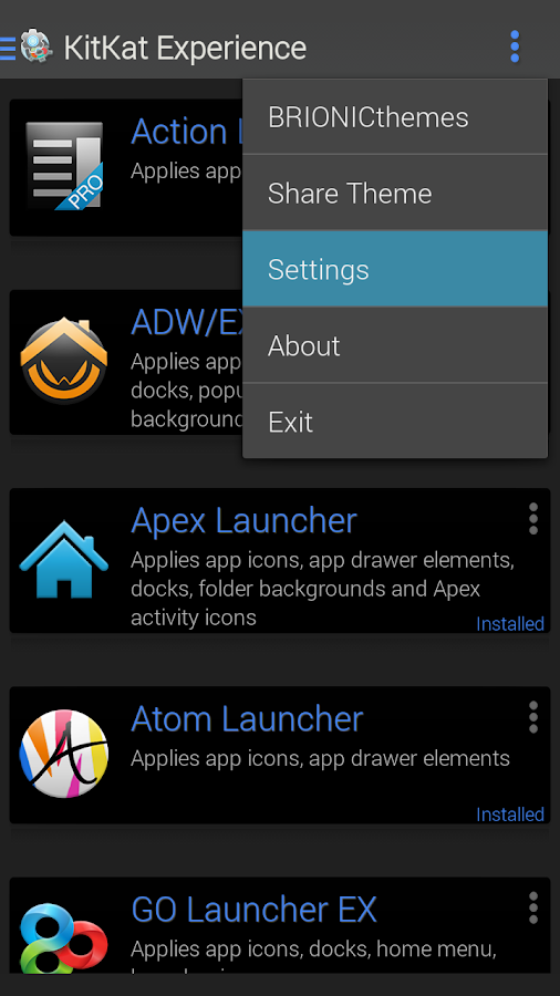 KitKat 4.4 Launcher Theme - screenshot