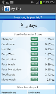 Travel Toiletry Packing List Screenshots 5