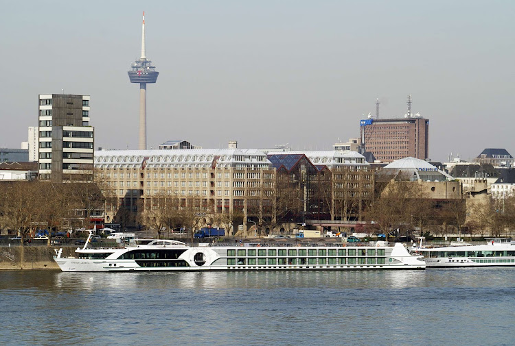 Tauck's 118-passenger Swiss Jewel river cruise ship in Cologne, Germany.