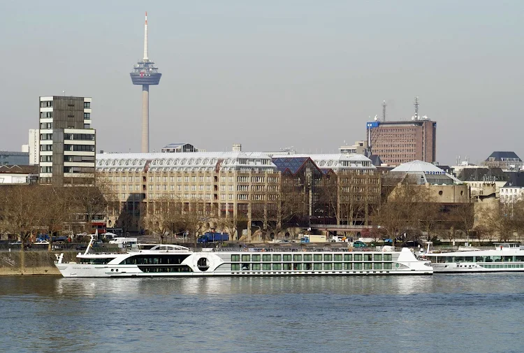 Tauck's 118-passenger Swiss Jewel river cruise ship in Cologne, Germany.