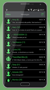 Black Green OS 8 GO SMS THEME