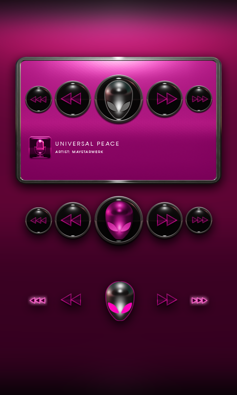 Poweramp Widget Pink Alien Screen 2
