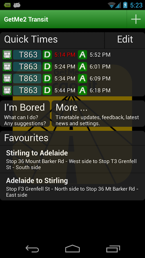 Android application GetMe2 Transit screenshort