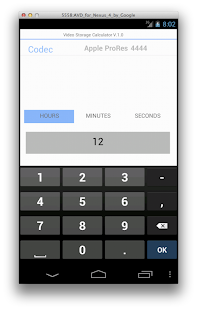 Video Storage Calculator - screenshot thumbnail