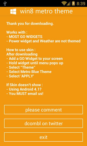 【免費個人化App】GOWidget - Win8 Orange Theme-APP點子