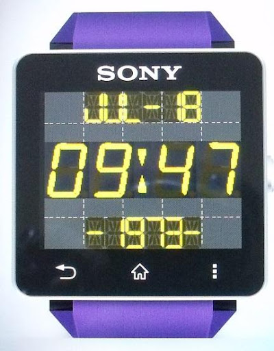 Yellow Digits Sony Smartwatch