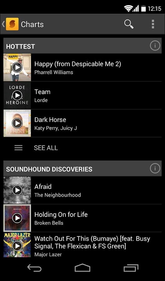 SoundHound screenshot