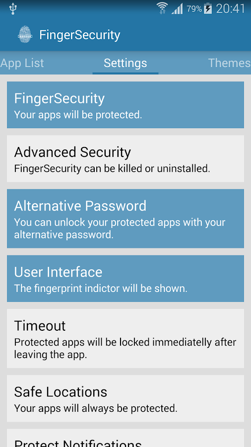 FingerSecurity - screenshot