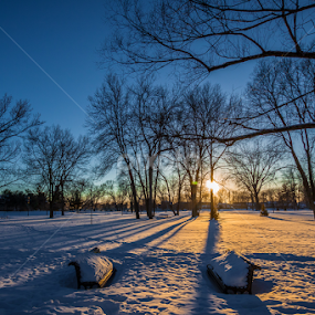 Beautiful Cold Sunset by Éric Senterre - Landscapes Sunsets & Sunrises