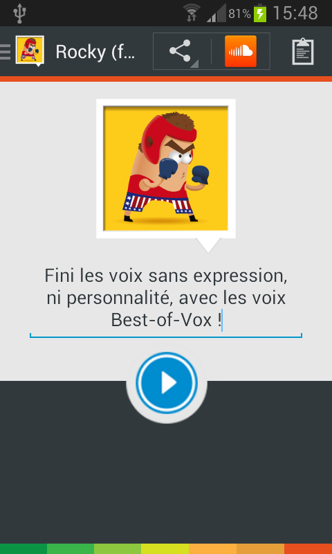 Boxeur voice (French) Screen 1