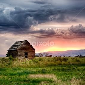Little House on the Field by Kevin Miller - Landscapes Prairies, Meadows & Fields