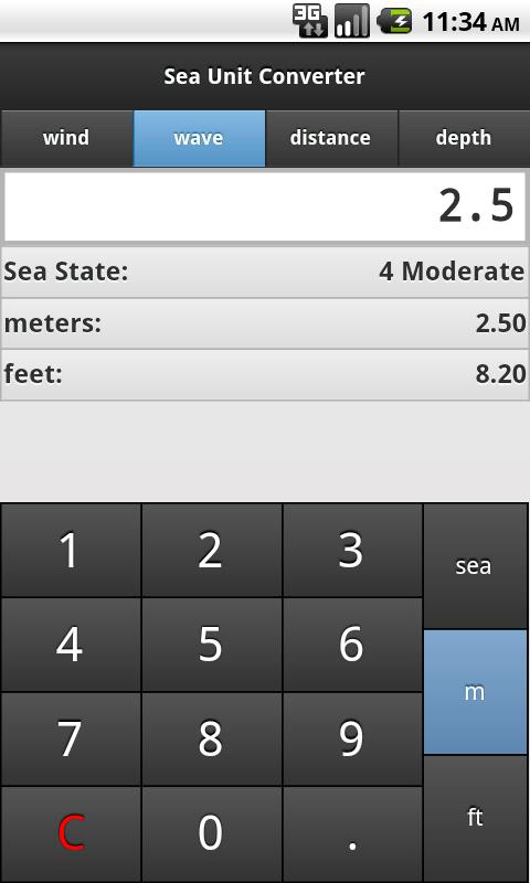 Sea Unit Converter Screen 2