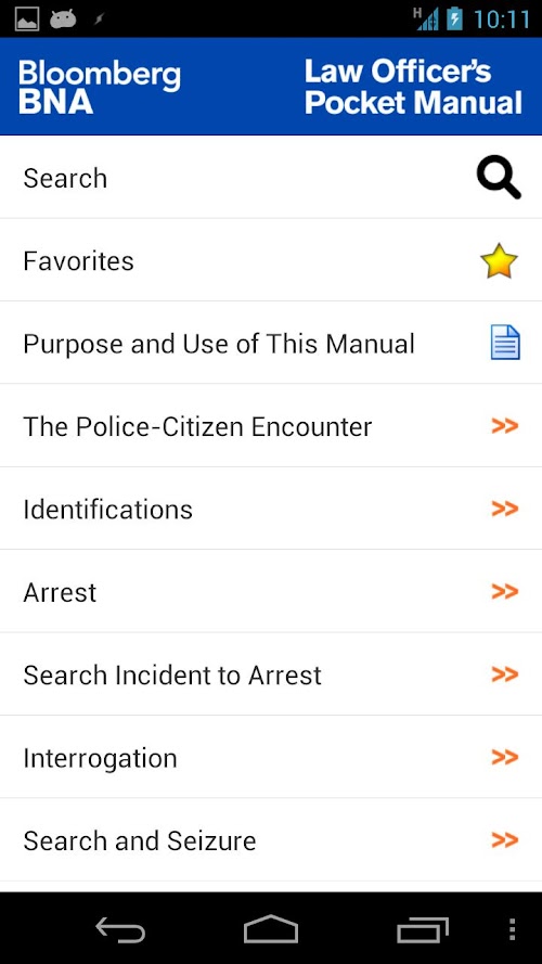 Android application Law Officers Pocket Manual screenshort