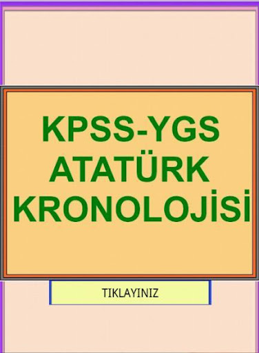 KPSS YGS ATATÜRK KRONOLOJİSİ