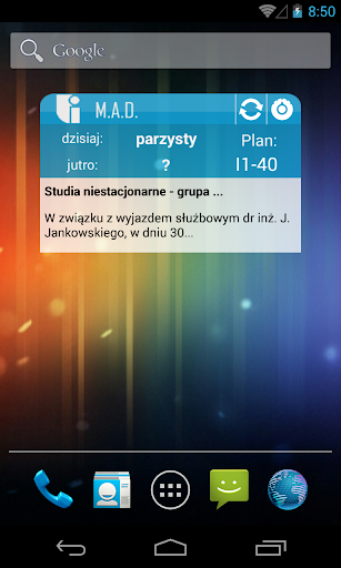 Widget studenta WI ZUT