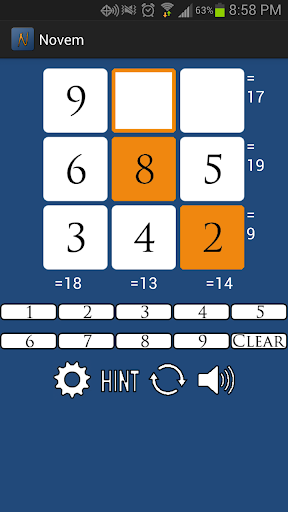 Novem: A Number Puzzle Game