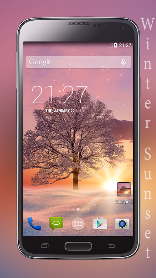 Android application Winter Sunset Live Wallpaper screenshort