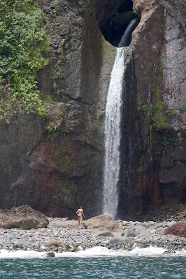 Waterfall at Kalaupapa on the Hawaiian island of Molokai. 