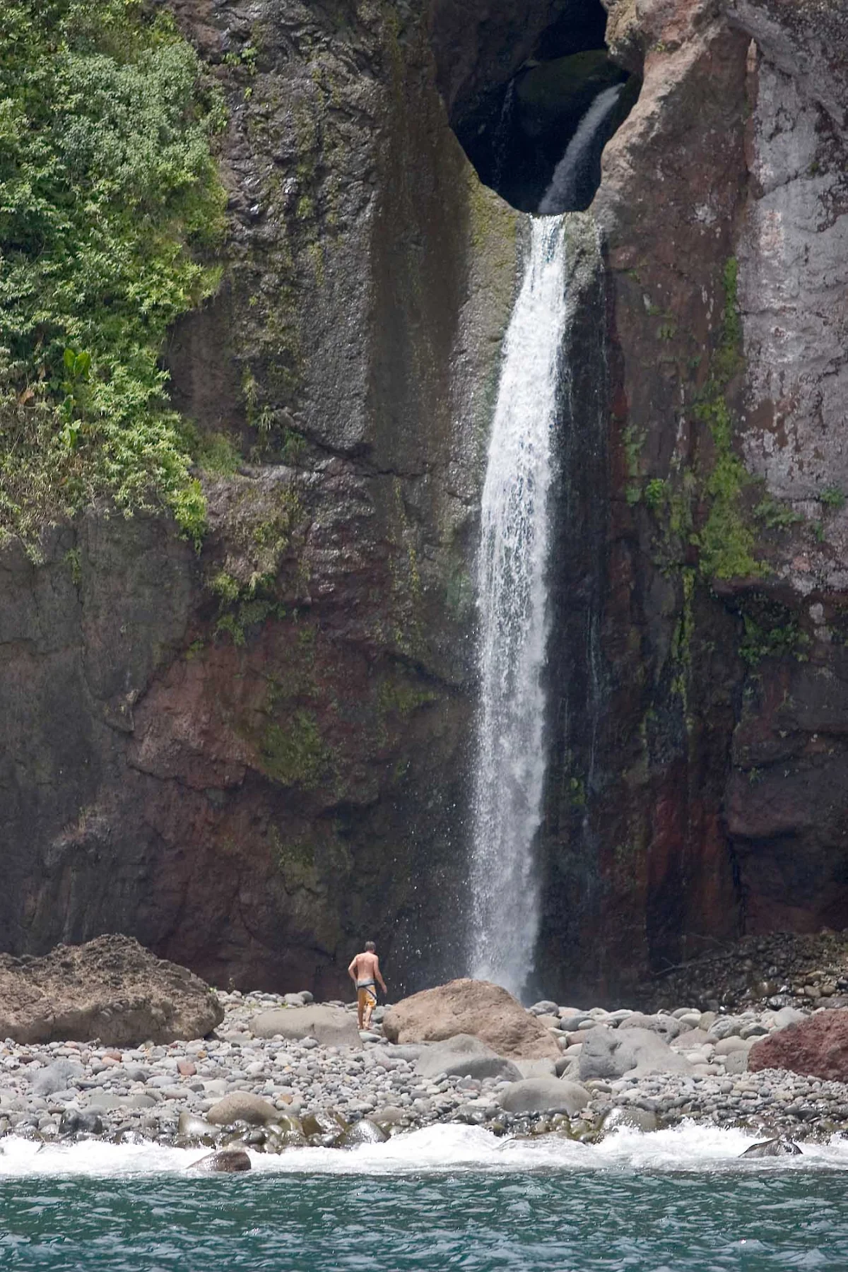 Kalaupapa-waterfall - Waterfall at Kalaupapa on the Hawaiian island of Molokai. 
