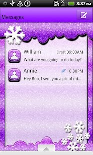 Download GO SMS THEME/GlitterSnowFlak APK for Android