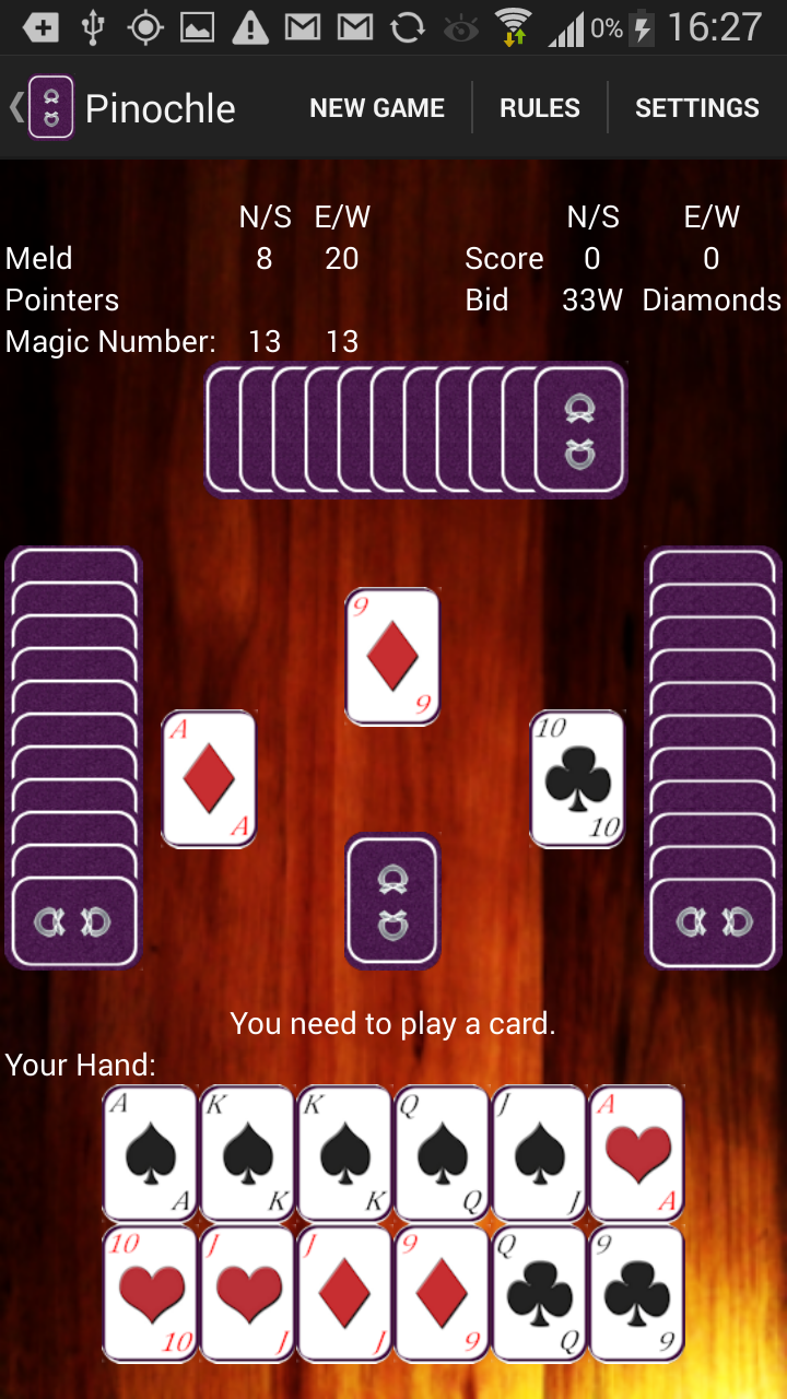 Android application Pinochle screenshort