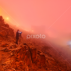 The Red Planet & Space ship by Alejandro Domingo - Landscapes Mountains & Hills