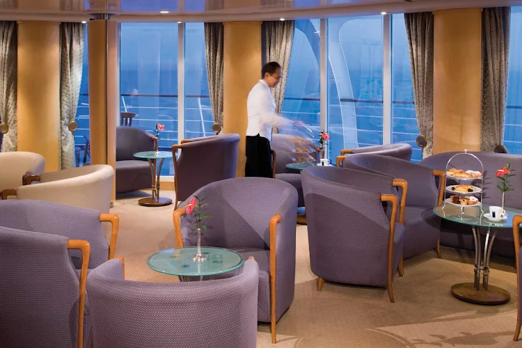 Silversea's Panorama Lounge is an ideal place to unwind, relax, enjoy complimentary drinks and listen to the ship's pianist.